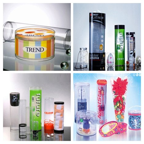 Clear plastic shop product packaging